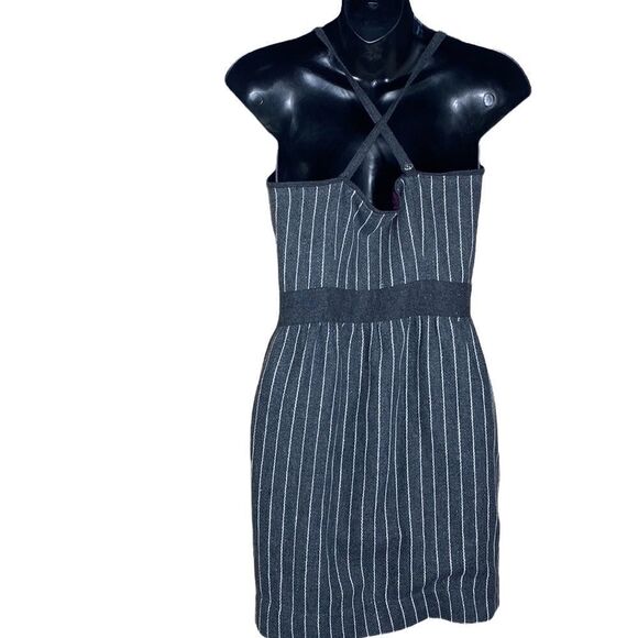 Gentle fawn women’s small wool pinstripe front zip dress convertible strap - Picture 7 of 10